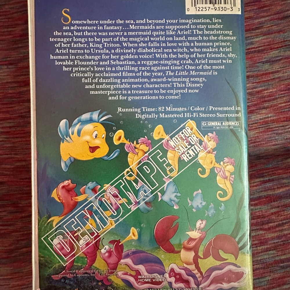 Banned Rare Demo Tape Little Mermaid VHS Tape